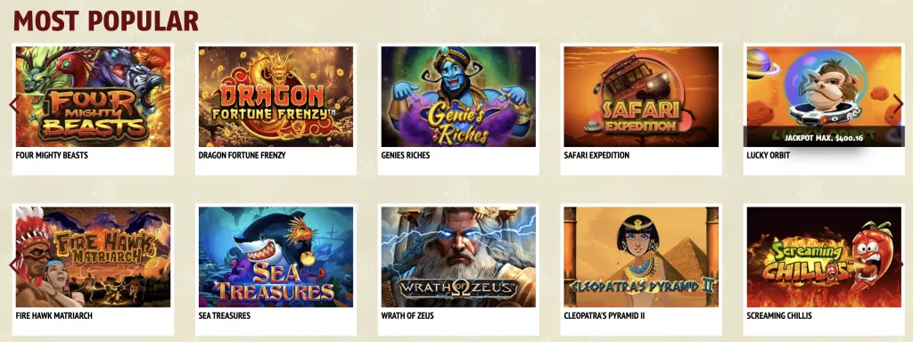 Most Popular Game Red Stag Casino